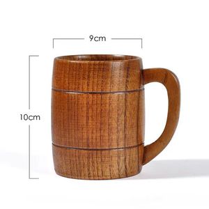 100% tasse en bois naturel pour bière et barware et dessus de table avec poignée tasse à bière tasse à café à boire à la main - Product Image 6