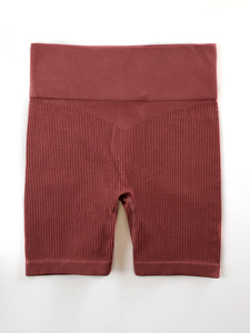 Quần legging Yoga kiểm soát bụng hình chữ V cạp cao quần tập thể dục co giãn thoáng khí Bộ váy ngắn có tính năng nâng mông màu trơn - Product Image 5