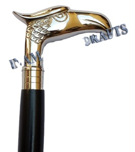 Bastón de madera con mango de águila de latón, diseño hecho a mano, para caminar - Product Image 1