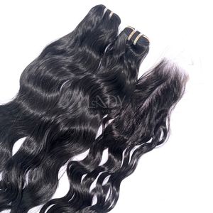 Paquetes de color de punta ondulada negra natural de cabello crudo de alta calidad y cierre para hacer pelucas de cabello vietnamita real - Product Image 2