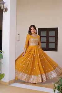 Designer Winter Wedding & Party Wear Lehenga Choli and Dupatta with Faux <b>Fur</b> - Product Image 6