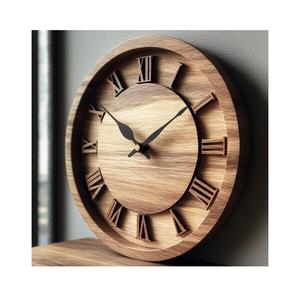 Grande horloge murale en bois fabriquée à la main style ferme rustique design durable parfait pour la maison élégante chambre bureau salon - Product Image 5
