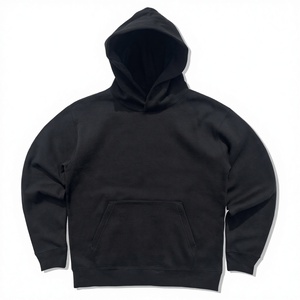 Classic Unisex <b>Black</b> Hooded Sweatshirt Soft <b>Fleece</b> Feel Streetwear Style Pullover Hoodie Everyday Wear 100% Cotton Oversized - Product Image 1