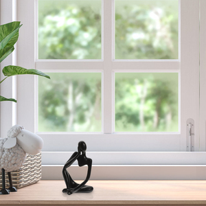 Assis abstrait fille Figure noir Sculpture intérieur maison et objet décoratif pensée humaine Showpiece Sculpture - Product Image 4