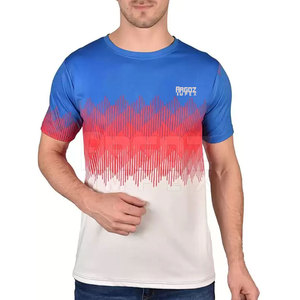 T-shirt décontracté pour homme 100 % polyester, vente en gros, impression de logo personnalisé, sublimation, motif tricoté, respirant, séchage rapide - Product Image 1