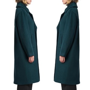 Trendy Women's Wool <b>Trench</b> <b>Coat</b> Solid Color Regular Length Full Sleeve Turn-down Collar Winter Outerwear Washed Embroidery Silk - Product Image 6
