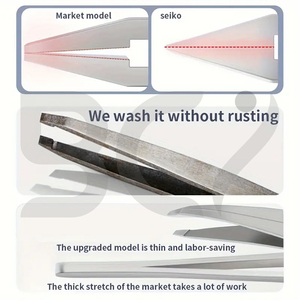 Pinzas de Cejas de Acero Inoxidable Personalizadas de Alta Precisión con Punta Inclinada, Herramienta Duradera para Depilación y Modelado de Cejas con Diferentes Diseños de Forma - Product Image 6