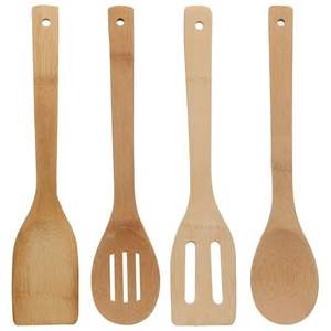 CUCHARAS Juego de utensilios de cocina de madera de teca natural o acacia con soporte para cucharas Juego de cucharas de cocina de madera y soporte para utensilios - Product Image 1