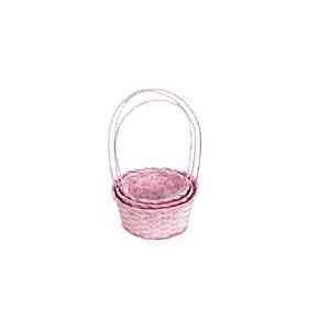 Bambusz Flor. Kerek Antikolt rosa S/3 66-44-A/rosa-D21 * H10/36cm - Product Image 1