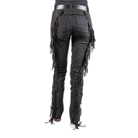 Cuissardes longues de cowgirl western sur mesure avec franges en cuir véritable, cuissardes complètes pour la sécurité à l'équitation, fermeture éclair