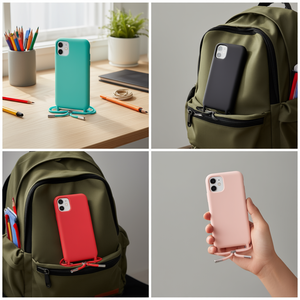 Funda para Teléfono Imitación DAM con Cordón, Colores Turquesa, Negro, Rojo, Lila y Rosa - Product Image 2