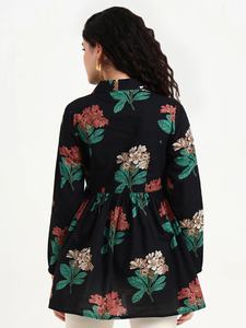 Robes mi-longues en coton 100% à imprimé floral de haute qualité, col carré, séchage rapide et écologiques, vêtements décontractés d'été pour la plage, ODM - Product Image 2