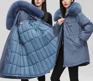 Winter <b>Waterproof</b> Breathable Windproof <b>Women's</b> Short Hooded <b>Parker</b> Puffer Jacket Cotton Filling Fur Collar for Cold Days Raw - Product Image 5