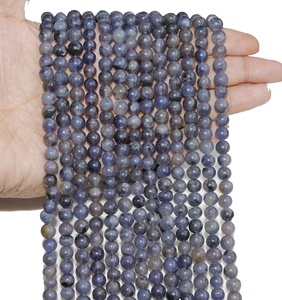 Collier en cristal naturel, perles d'iolite lisses, pierre rouge polie, bijoux, brin lâche, grossiste en pierres précieuses pour la guérison - Product Image 2