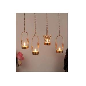 Gold Metal Hanging Tealight <b>Candle</b> Holder Set of 4 <b>Small</b> Size Tea Light Metal Wholesale <b>Candle</b> Holder Incense Home Decorative - Product Image 1