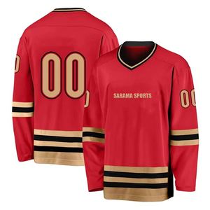 Jersey de hockey sobre hielo sublimado personalizado reversible de equipo de doble cara para jóvenes bordado de sarga vintage cosido personalizado - Product Image 1