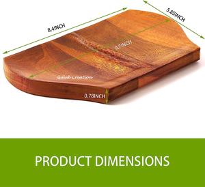 Reposacucharas de Madera de Acacia Ecológico Hecho a Mano para 2 Cucharas, Soporte para Utensilios con Doble Ranura, para Uso en Encimeras de Cocina y Estufas - Product Image 3