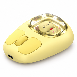 Ratón Inalámbrico Amarillo con Cámara Decorativa Transparente y Carga USB-C - Product Image 1