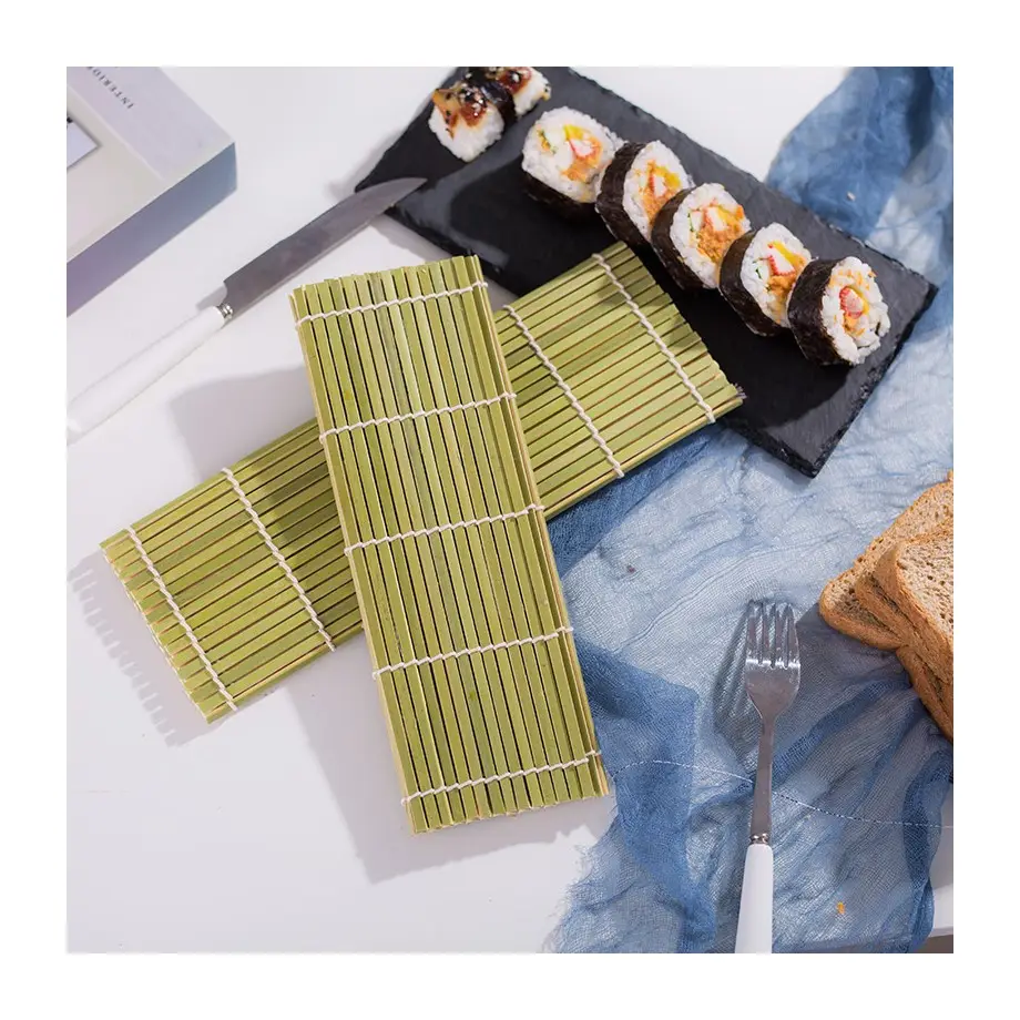 Chất Lượng Cao Hình Vuông Tre Sushi Cán Mat Tùy Chỉnh Kích Thước Gạo Cuộn Công Cụ Sản Xuất Cho Nhà Bếp