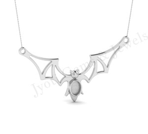 Top qualité 925 argent Sterling Simple minimaliste 8x6mm ovale collier à breloques plaqué or pour Halloween meilleur ami cadeau bijoux - Product Image 6
