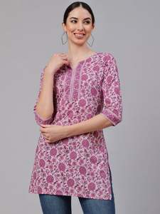 Hauts imprimés en coton à porter régulièrement collection Kurtis courte - Product Image 3