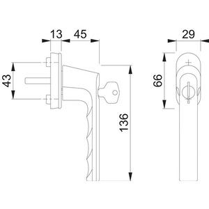 Manilla de Aluminio con Cerradura HOPPE Hamburg 0700LS/U26 para Ventanas de 32-42 mm, 100NM - Product Image 3