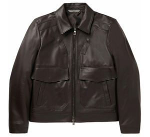 Vente chaude Top Qualité Mode Hommes Noir Véritable Veste En Cuir D'agneau Hommes Vestes En Cuir Pour Hommes - Product Image 3