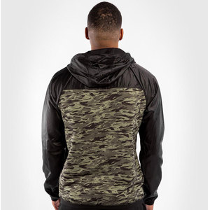 Sudadera con capucha de algodón 100% para hombre, con media cremallera y cuello alto, diseño patchwork, logotipo personalizado, OEM, estilo urbano, invierno, venta al por mayor - Product Image 4