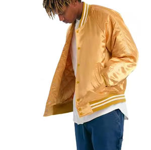 เสื้อแจ็กเก็ตบอมเบอร์ผ้าซาตินใส่ได้ทั้งผู้ชายและผู้หญิงเสื้อแจ็กเก็ตเบสบอลสไตล์นักศึกษา - Product Image 5