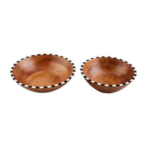 Eco-Friendly Wooden <b>Bowl</b> Wholesale <b>Enamel</b> Printed Wood Serving <b>Bowl</b> - Product Image 1