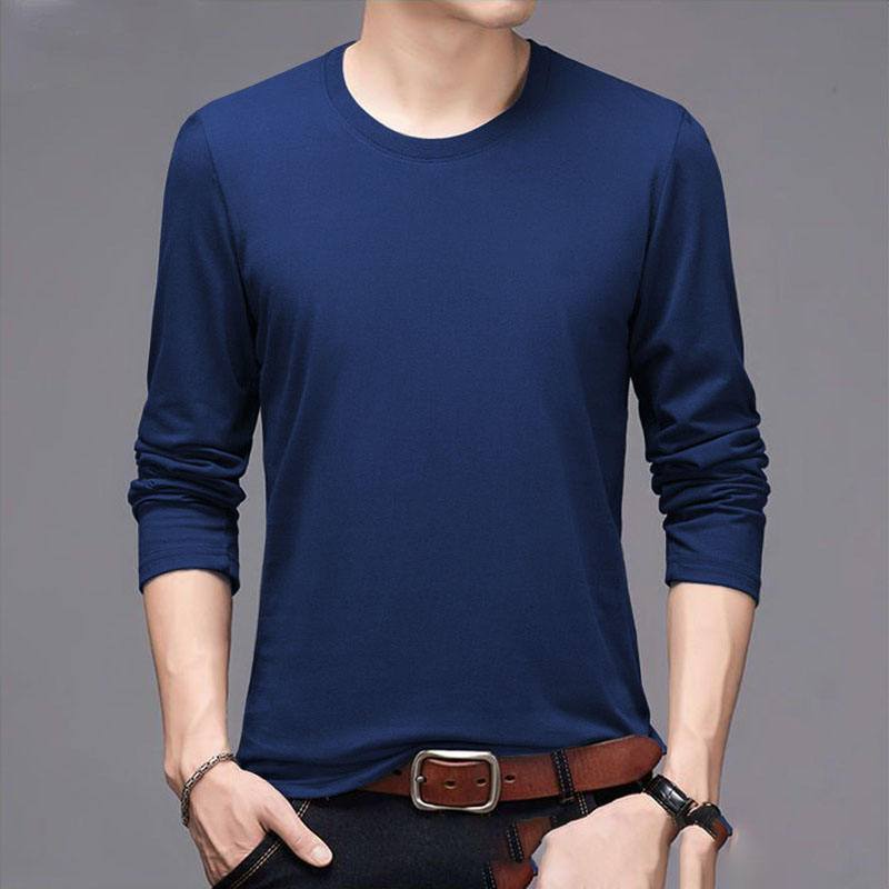 [Single piece] Long sleeve pure - pure navy blue