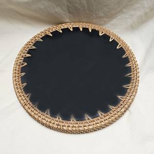 Articles chauds rotin nacre plateau de service vaisselle décorative nacre plateau de rangement fabriqué au Vietnam - Product Image 6