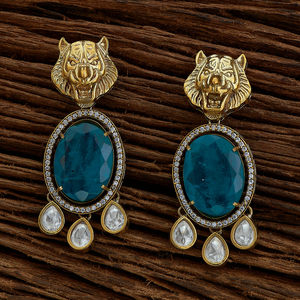 Latest Kundan Victorian Plated Classic Earring With Handmade <b>Jewellery</b> Wholesalers in India - Product Image 4