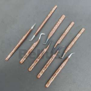 Pince à épiler en acier inoxydable avec logo personnalisé pour extensions de cils Pince à épiler professionnelle de marque privée - Product Image 5