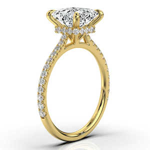 Splendide 14K or massif classique diamant bague de fiançailles 3ct princesse coupe barre réglage personnalisé mariée mariage anniversaire bande pour - Product Image 5