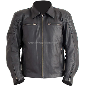 Chaqueta de motociclista clásica para hombre, chaqueta de cuero - Product Image 6