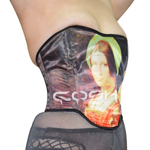 Wholesale <b>corsets</b> in Sublimated Mona Lisa Print With Sublimated Legging Set - Product Image 1