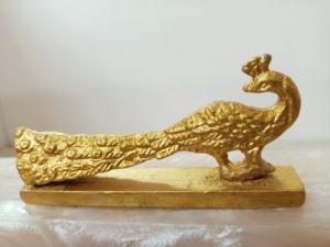 Monederos de resina hechos a medida, asas de latón con temática de pavo real, cuentas facetadas como adornos - Product Image 5