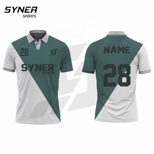 Camiseta de Manga Corta Personalizada para Hombre, Jersey de Poliéster/Algodón, Sólida, Absorbente de Humedad, Anti-Pilling, Corte Ajustado, Cierre con Botones - Product Image 1