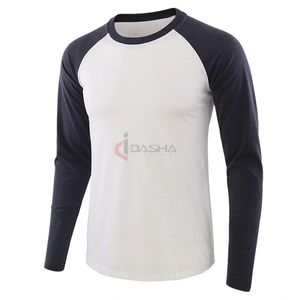 Ropa deportiva de manga larga con cuello redondo de punto de fibra de bambú/algodón suelto para hombre al por mayor 2025 camisetas con impresión de logotipo personalizado - Product Image 3