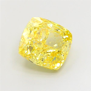 Diamant jaune vif élégant cultivé en laboratoire, choix brillant, bijoux de luxe, pierre précieuse en vrac taille coussin, certifié type CVD - Product Image 4