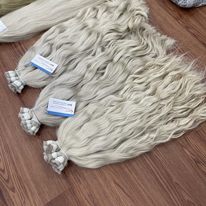 Extensiones de cabello Remy vietnamita ondulado Natural de lujo Cabello humano suave a granel con extremos gruesos para trenzar - Product Image 3