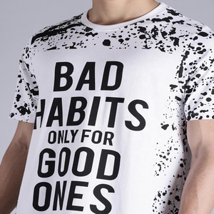 Wholesale With Your Own Logo 2025 Men <b>Half</b> <b>Sleeves</b> TV Snow White and Black Printing Tee Manufacture in Pakistan T-<b>Shirts</b> - Product Image 3