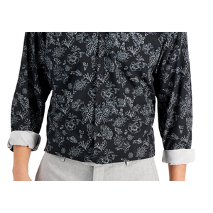 Camicia Casual da Uomo Alfani in Popeline Elasticizzato a 4 Vie Vestibilità Regolare Maniche Lunghe Antipiega Nera Taglie 14-14 1/2 32-33 - Product Image 4