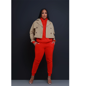 ชุดวอร์มผู้หญิงผ้าฝ้าย100% ใหม่ชุดวิ่งออกกำลังกายน้ำหนักเบาดีไซน์ใหม่ล่าสุด - Product Image 2