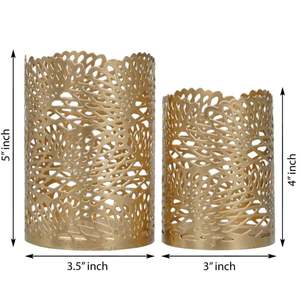 เชิงเทียนโลหะทำมือลายดอกไม้ สำหรับตกแต่งบ้าน สำนักงาน งานแต่งงาน และงานอีเว้นท์ต่างๆ - Product Image 4