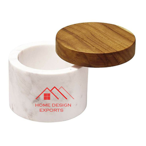 Los mejores accesorios de cocina de tendencia de almacenamiento Recipiente de mármol blanco con tapa de metal para alimentos y especias - Product Image 5