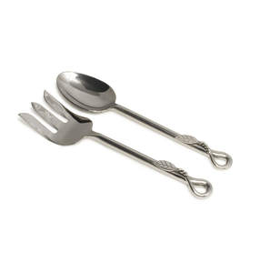 Ensemble de cuillères de service à salade en acier inoxydable pour artisanat en gros pour ustensiles de cuisine avec poignée en pierre - Product Image 2