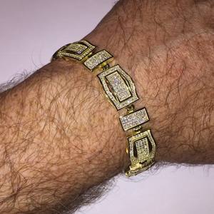 VVS1 Moissanite Tennis Charm Bracelet 925 Sterling <b>Silver</b> Gold Plated IGI Certified Gift Jewelry <b>for</b> Women <b>Men</b> Unisex - Product Image 6