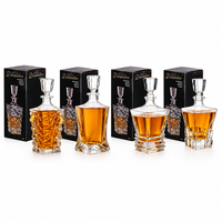 Carafe à whisky en cristal sans plomb de 750 ml, carrée, transparente, pour cadeaux d'affaires